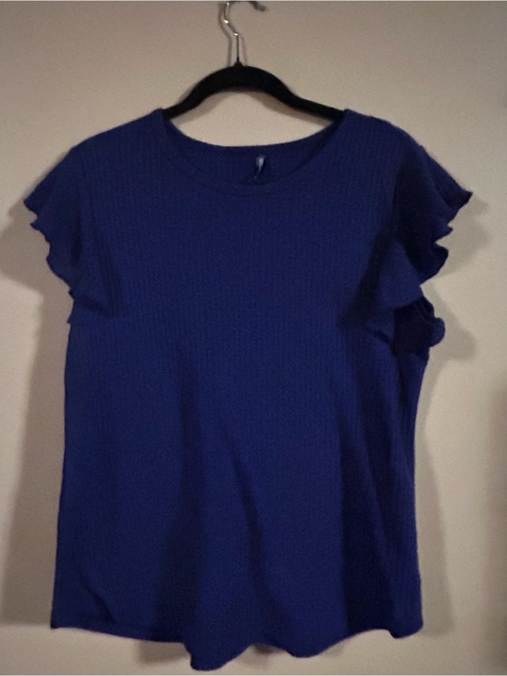 Iwollence Women’s Large Royal Blue Ruffle Sleeve Blouse